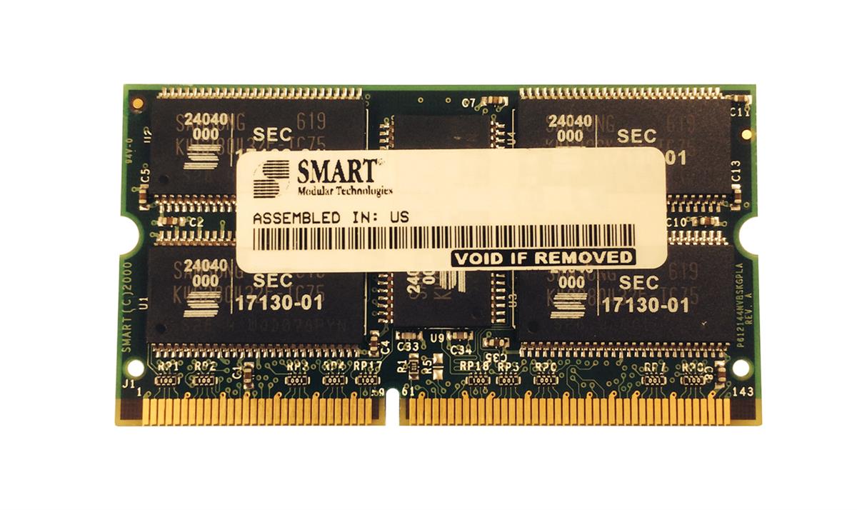 SM572328578DWBS Smart Modular 256MB PC133 133MHz ECC Unbuffered 144-Pin SoDimm Memory Module