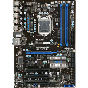 7586-010 MSI P55-CD53 Socket LGA 1156 Intel P55 Chipset Core i7 / i5 Processors Support DDR3 4x DIMM 8x SATA 3.0Gb/s ATX Motherboard (Refurbished)