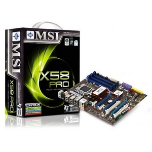 7522-050 MSI X58 PRO Socket LGA 1366 Intel X58 + ICH10R Chipset Core i7 Processors Support DDR3 6x DIMM 6x SATA 3.0Gb/s ATX Motherboard (Refurbished)