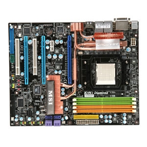7375-010 MSI Socket AM2+ Nvidia nForce 780a SLI Chipset AMD Phenom X4/ Phenom X3/ AMD Athlon 64 X2/ Athlon 64/ AMD Sempron Processors Support DDR2 4x DIMM 6x SATA 3.0Gb/s ATX Motherboard (Refurbished)