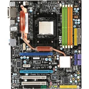 7374-010 MSI Socket AM2+ Nvidia nForce 750a SLI Chipset AMD Phenom X4/ Phenom X3/ AMD Athlon/ AMD Sempron Processors Support DDR2 4x DIMM 6x SATA 3.0Gb/s ATX Motherboard (Refurbished)