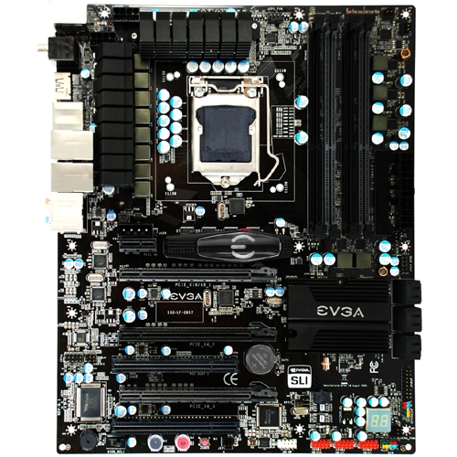 132-LF-E657-KR EVGA Socket LGA 1156 Intel P55 Express Chipset Core i7 / i5 processors Support DDR3 4x DIMM 6x SATA 3.0Gb/s ATX Motherboard (Refurbished)
