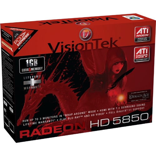 900297 Visiontek Radeon HD 5850 Graphics Card ATi Radeon HD 5850 1GB GDDR5 SDRAM PCI Express 2.0 x16 DVI-I, HDMI, DisplayPort
