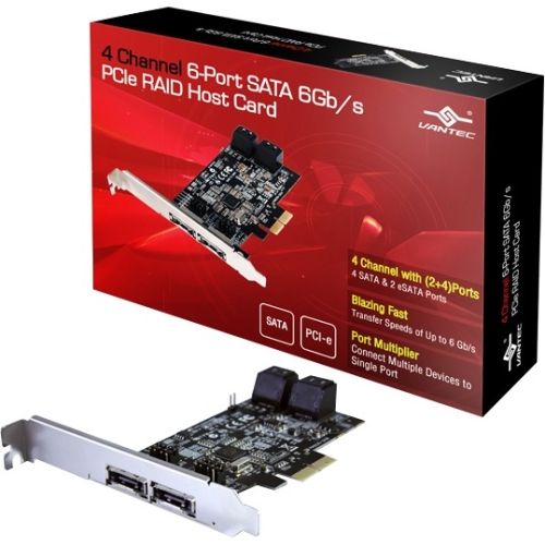 UGT-ST644R Vantec 1077 Io Card 4 Channel 6port SATA 6GB/s PCi Ex