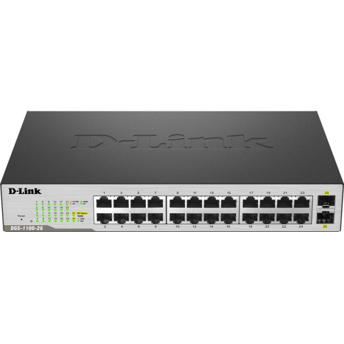 DGS-1100-26MP D-Link 26-Port Gigabit MAX PoE Smart Managed Switch with 2x Combo Ports (Refurbished)