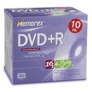32025656 Imation Memorex 4.7GB DVD+R Optical Media (10-Pack)