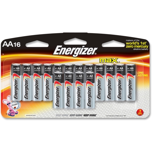 E91LP-16 Energizer Max Alkaline AA Batteries AA Alkaline 1.5 V DC 16 / Pack (Refurbished)