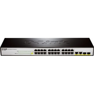 DGS-1100-26 D-Link Ethernet Switch - 24 Ports - Manageable - 10/100/1000Base-T, 1000Base-X - 2 Layer Supported - 2 SFP Slots - 1U High - Desktop,  (Refurbished)
