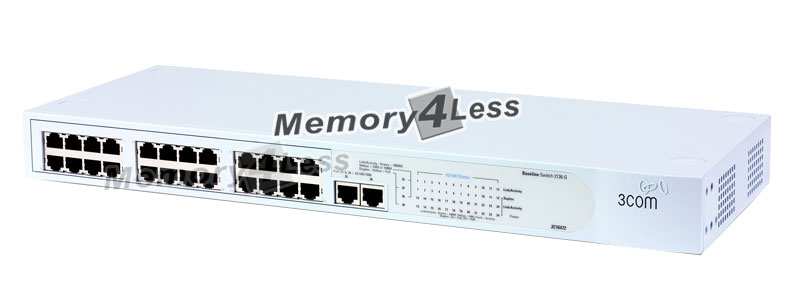 JD987A#ABA HP 2126-G 24-Ports 10/100 RJ-45 Unmanaged Desktop Rack-mountable Stackable Switch with 2x 10/100/1000 RJ-45 Uplink Ports (Refurbished)