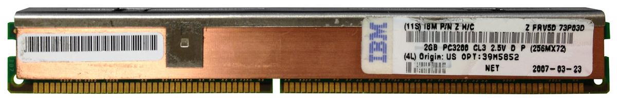 39M5852 IBM 4GB Kit (2 X 2GB) PC3200 DDR-400MHz Registered ECC CL3 184-Pin DIMM 2.5V Very Low Profile (VLP) Memory