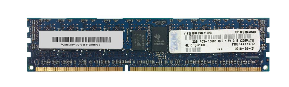 44T1492 IBM 2GB PC3-10600 DDR3-1333MHz ECC Registered CL9 240-Pin DIMM Single Rank Memory Module