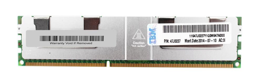 47J0227 IBM 32GB PC3-12800 DDR3-1600MHz ECC Registered CL11 240-Pin Load Reduced DIMM 1.35V Low Voltage Quad Rank Memory Module