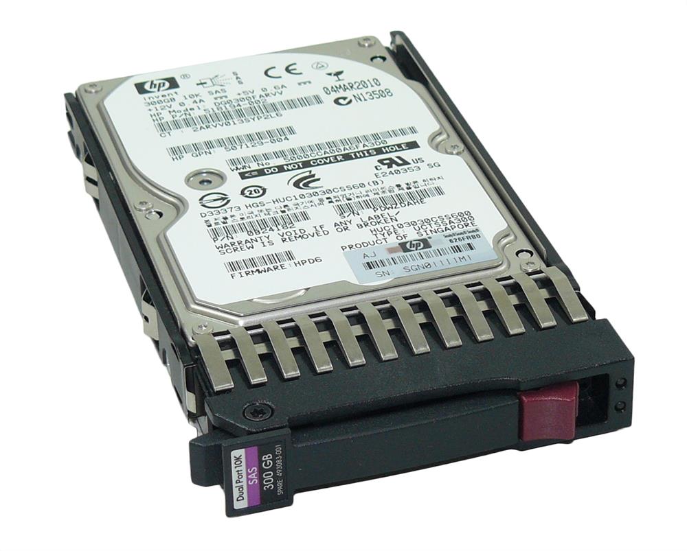 492620-B21N HP 300GB 10000RPM SAS 3Gbps Dual Port Hot Swap 2.5-inch Internal Hard Drive