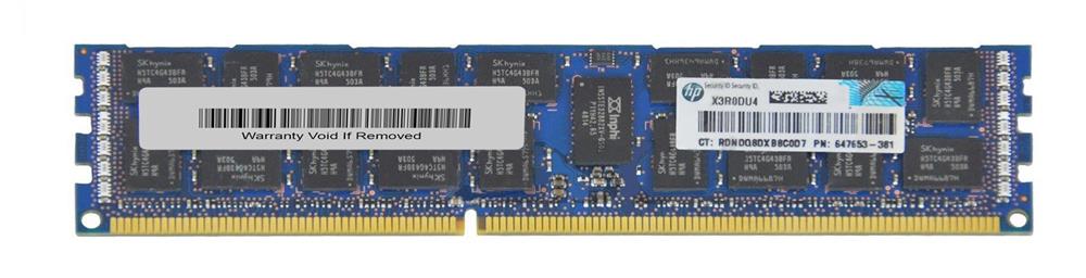 647653-381 HP 16GB PC3-10600 DDR3-1333MHz ECC Registered CL9 240-Pin DIMM 1.35V Low Voltage Dual Rank Memory Module