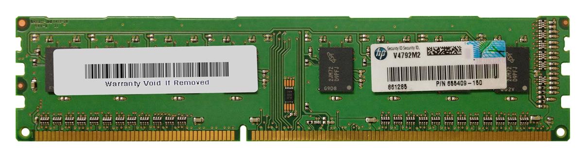 655409-150 HP 2GB PC3-12800 DDR3-1600MHz non-ECC Unbuffered CL11 240-Pin DIMM Single Rank Memory Module