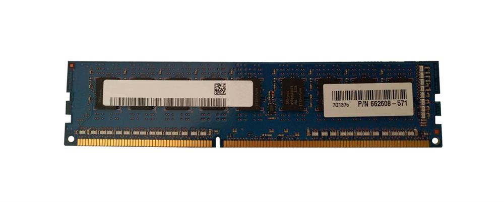 662608-571 HP 2GB PC3-12800 DDR3-1600MHz ECC Unbuffered CL11 240-Pin DIMM Single Rank Memory Module