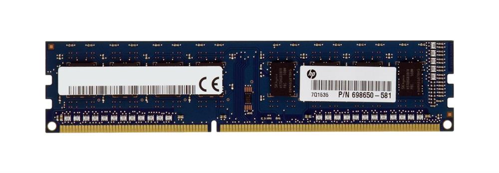 698650-581 HP 4GB PC3-12800 DDR3-1600MHz non-ECC Unbuffered CL11 240-Pin DIMM 1.35V Low Voltage Memory Module