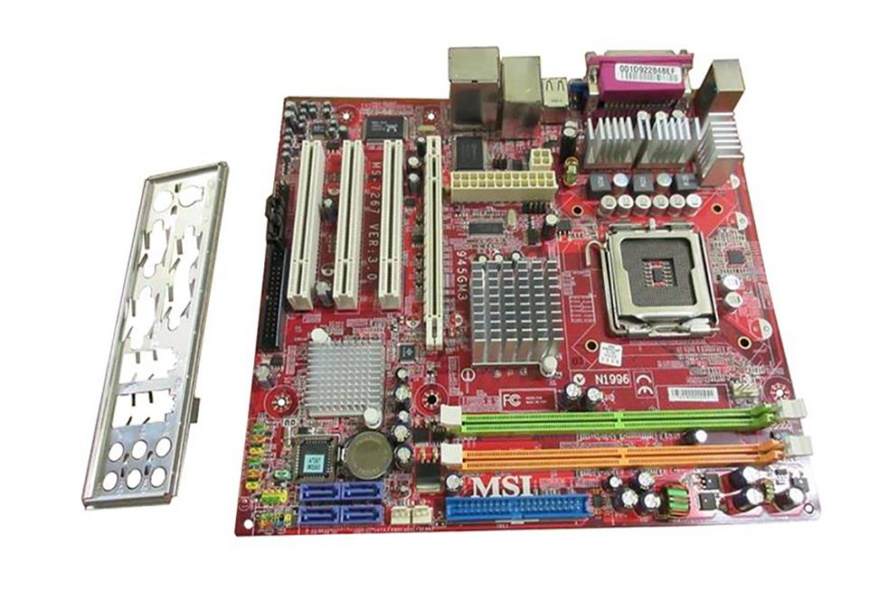 945GM3 MSI Socket LGA 775 Intel 945/ ICH7 Chipset Core 2 Duo Processors Support DDR2 2x DIMM 4x SATA 6.0Gb/s Micro-ATX Motherboard (Refurbished)