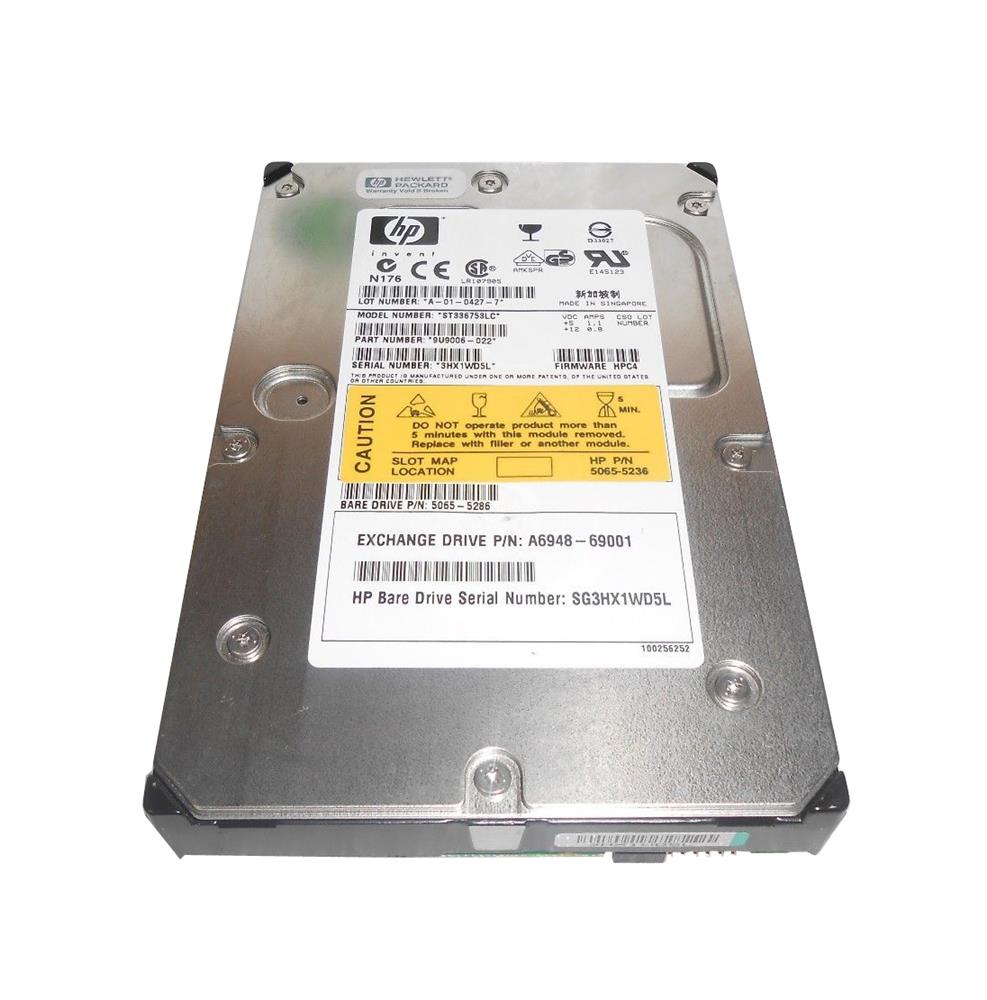 A6948-69001 HP 36.4GB 15000RPM Ultra-160 SCSI 80-Pin LVD Hot Swap 3.5-inch Internal Hard Drive