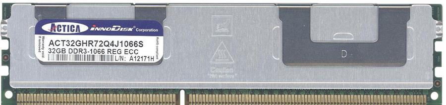 ACT32GHR72Q4J1066S ACTICA 32GB PC3-8500 DDR3-1066MHz ECC Registered CL7 240-Pin DIMM Quad Rank Memory Module