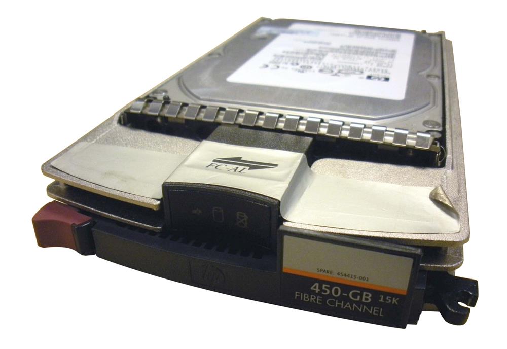 AG804AR HP 450GB 15000RPM Fibre Channel 4Gbps Dual Port Hot Swap 3.5-inch Internal Hard Drive with Tray for StorageWorks