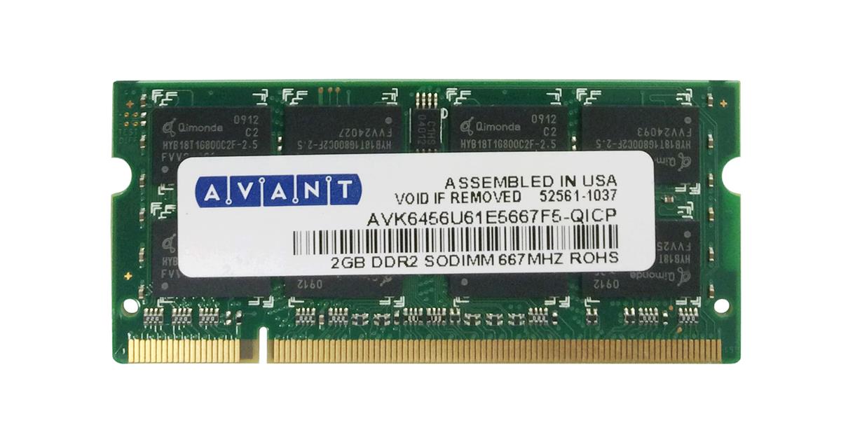 AVK6456U61E5667F5-QICP Avant 2GB SoDimm PC5300 Memory