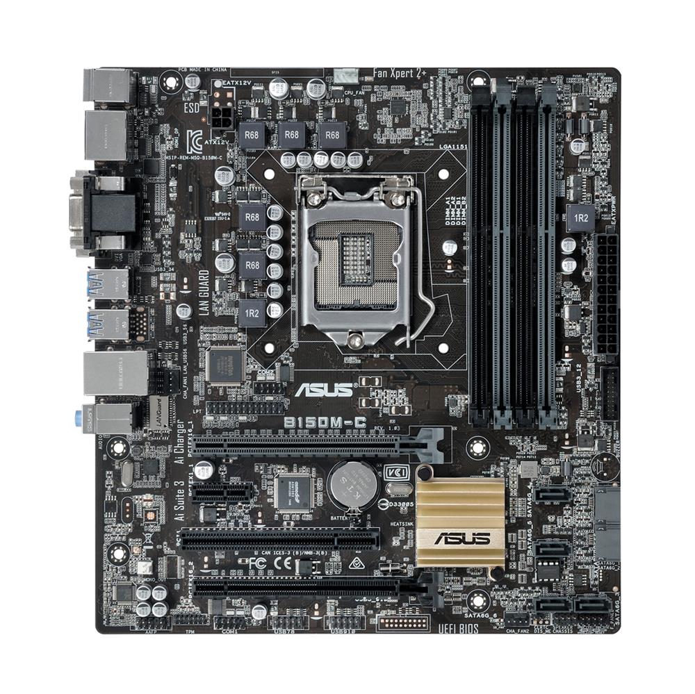 B150MCCSM ASUS B150M-C/CSM Socket LGA 1151 Intel B150 Chipset 7th/6th Generation Core i7 / i3 / i3 / Pentium / Celeron Processors Support DDR4 4x DIMM 6x SATA 6.0Gb/s Micro-ATX Motherboard (Refurbished)