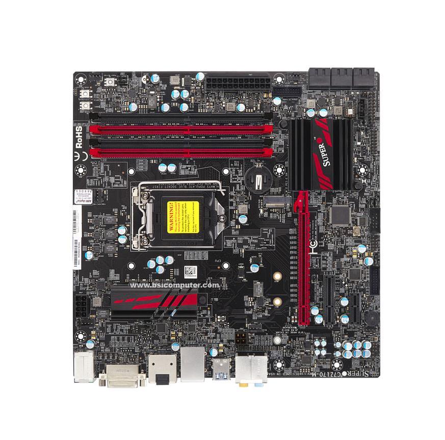 C7Z170-M SuperMicro Socket LGA 1151 Intel Z170 Express Chipset 6th/7th Generation Core i7 / i5 / i3 Processors Support DDR4 4x DIMM 6x SATA3 6.0Gb/s Micro-ATX Motherboard (Refurbished)