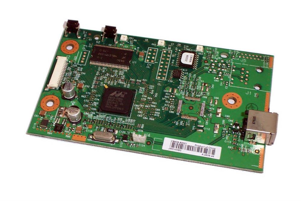 CB406-60001 HP Formatter Board Has Integrated USB Interface and Connector Mounts on The Right Side Plate for LaserJet 1022 Printer (Refurbished)