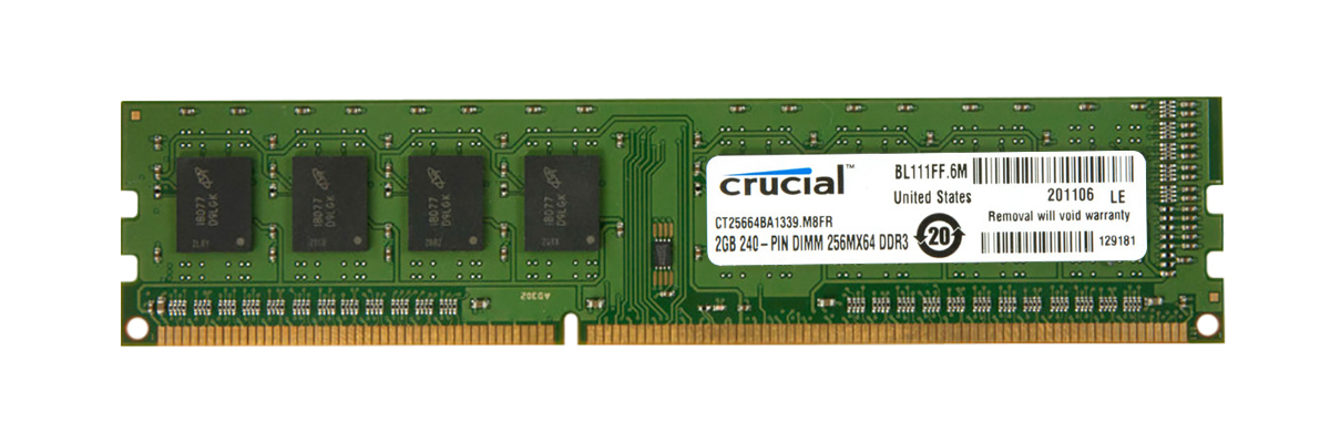 CT25664BA1339.M8FR Crucial 2GB DDR3 PC10600 Memory