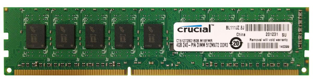 3D-14D326N721125-4G 4GB Module DDR3 PC3-12800 CL=11 ECC Unbuffered DDR3-1600 Dual Rank, x8 Low Voltage 1.35V 512Meg x 72 for SuperMicro X10SAT Motherboard n/a