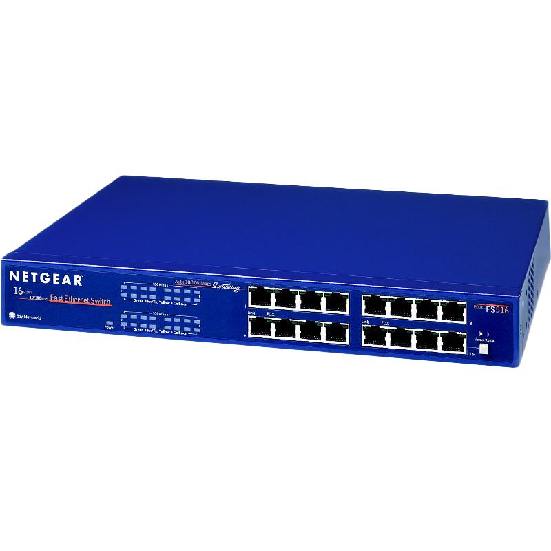 FS516NA Netgear FS516 16 x 10/100Base-TX LAN Ethernet Switch (Refurbished)