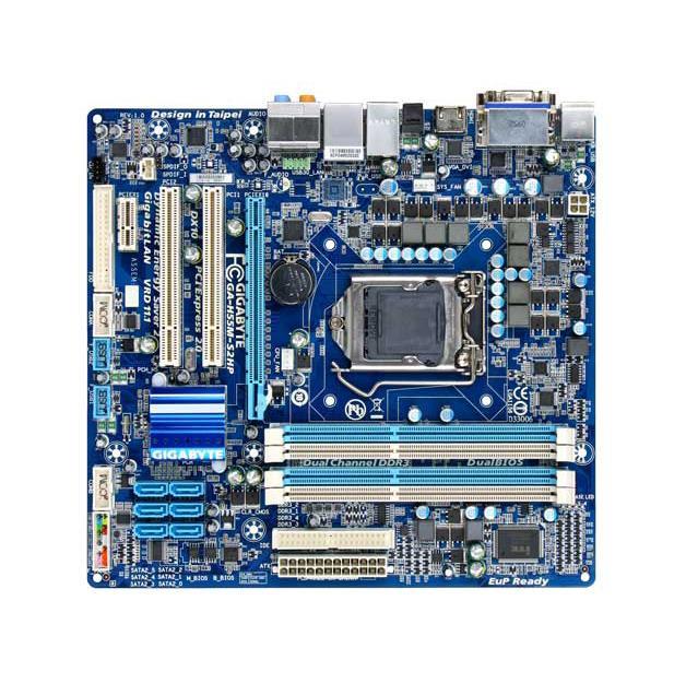 GA-H55M-S2HP Gigabyte Socket LGA 1156 Intel H55 Express Chipset Core i7 / i5 / i3 Processors Support DDR3 4x DIMM 6x SATA 3.0Gb/s Micro-ATX Motherboard (Refurbished)