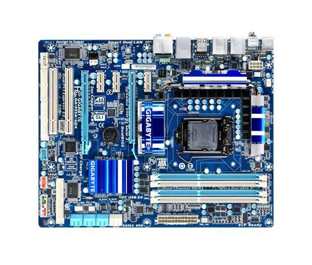 GA-P55A-UD4 Gigabyte Socket LGA 1156 Intel P55 Express Chipset Core i7 / i5 / i3 Processors Support DDR3 4x DIMM 6x SATA 3.0Gb/s ATX Motherboard (Refurbished)