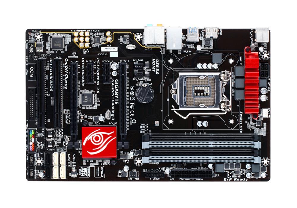 GA-P85-Gaming 3 Gigabyte Socket LGA 1150 Intel B85 Express Chipset Core i7 / i5 / i3 / Pentium / Celeron Processors Support DDR3 4x DIMM 4x SATA 6.0Gb/s ATX Motherboard (Refurbished)
