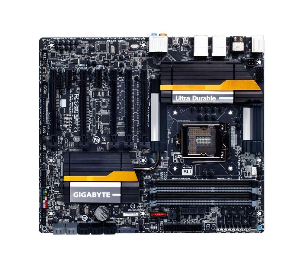 GA-Z87X-UD7 TH Gigabyte Socket LGA 1150 Intel Z87 Express Chipset Core i7 / i5 / i3 / Pentium / Celeron Processors Support DDR3 4x DIMM 10x SATA 6.0Gb/s Extended ATX Motherboard  (Refurbished)