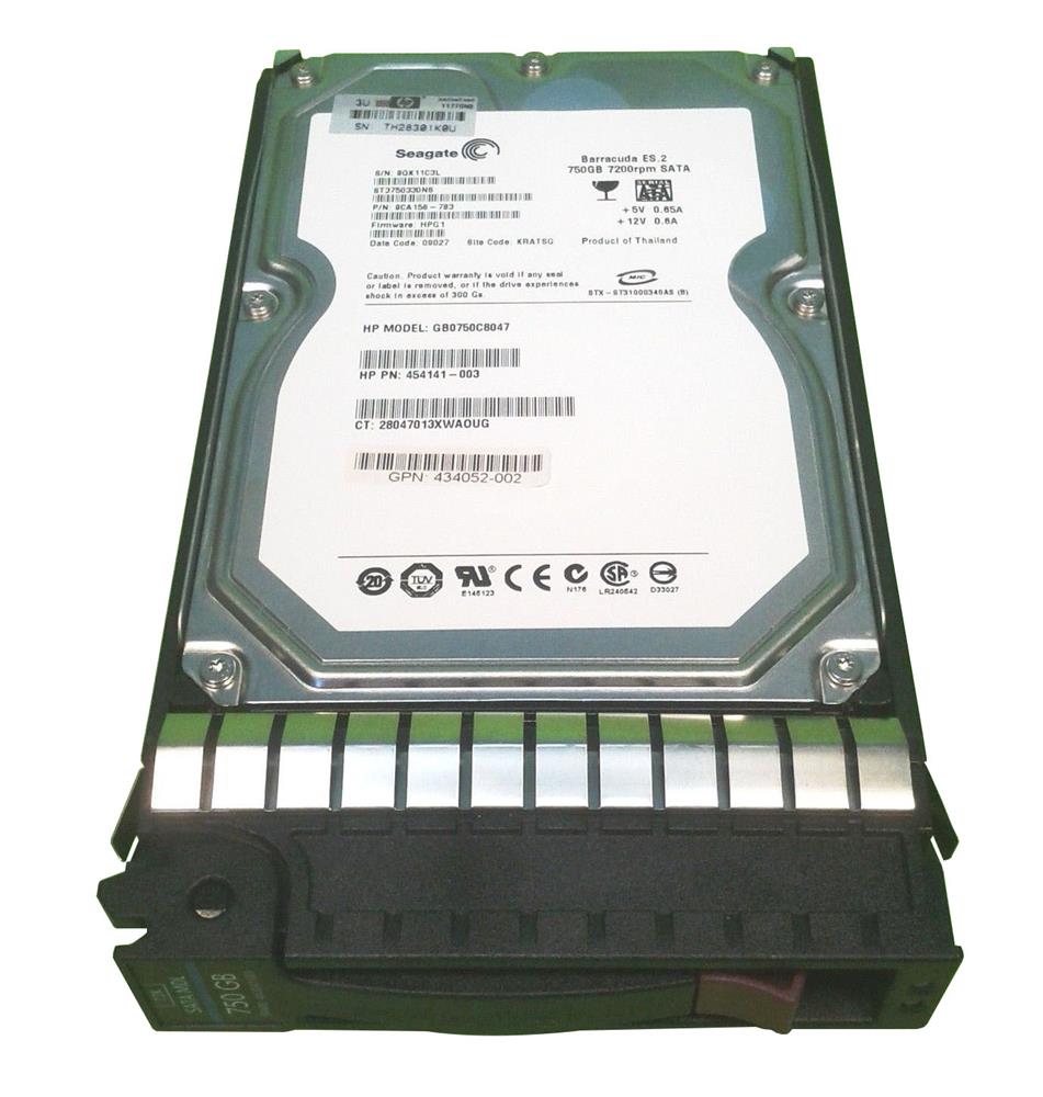 GB0750C8047 HP 750GB 7200RPM SATA 3Gbps Midline Hot Swap 3.5-inch Internal Hard Drive