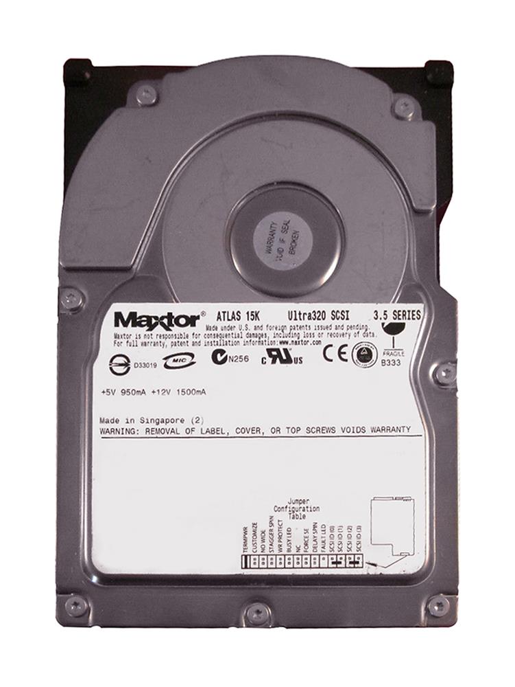 HD-MXC73L0 Maxtor Atlas 15K 73.4GB 15000RPM Ultra-320 SCSI 68-Pin 8MB Cache 3.5-inch Internal Hard Drive
