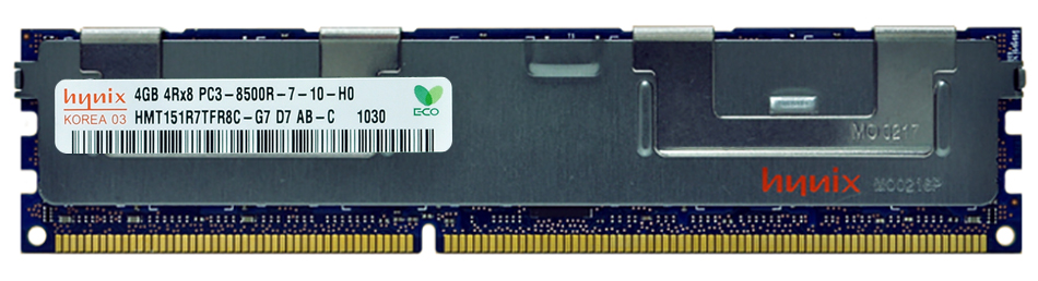 HMT151R7TFR8C-G7 Hynix 4GB PC3-8500 DDR3-1066MHz ECC Registered CL7 240-Pin DIMM Quad Rank Memory Module