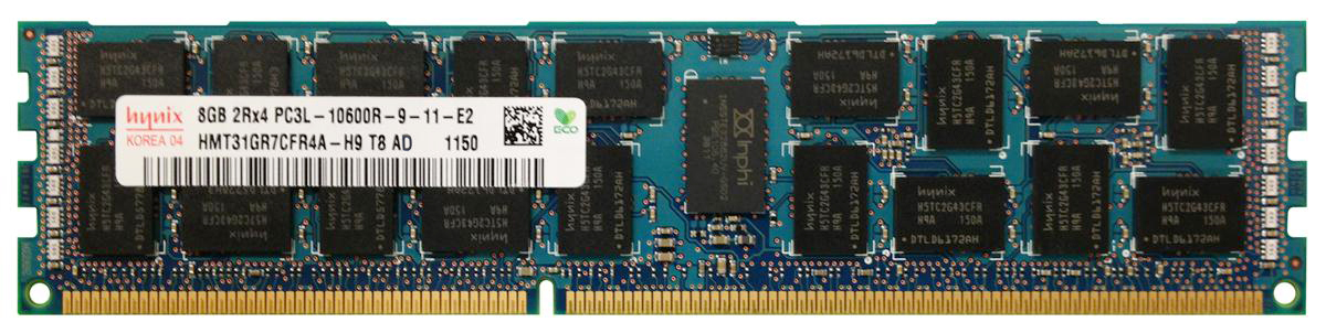 HMT31GR7CFR4A-H9T8-AD Hynix 8GB PC3-10600 DDR3-1333MHz ECC Registered CL9 240-Pin DIMM 1.35V Low Voltage Dual Rank Memory Module
