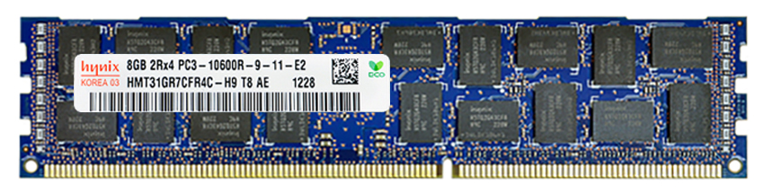 HMT31GR7CFR4C-H9D8D Hynix 8GB PC3-10600 DDR3-1333MHz ECC Registered CL9 240-Pin DIMM Dual Rank Memory Module