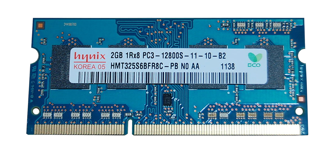 HMT325S6BFR8C-PBN0 Hynix 2GB PC3-12800 DDR3-1600MHz non-ECC Unbuffered CL11 204-Pin SoDimm Single Rank Memory Module