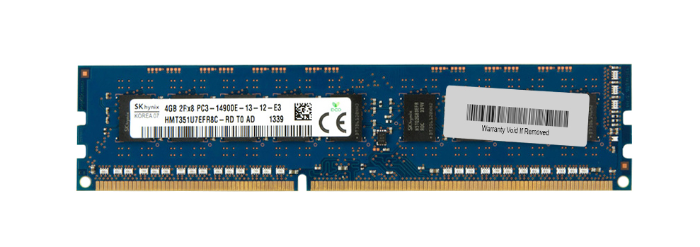 HMT351U7EFR8C-RDT0 Hynix 4GB PC3-14900 DDR3-1866MHz ECC Unbuffered CL13 240-Pin DIMM Dual Rank Memory Module