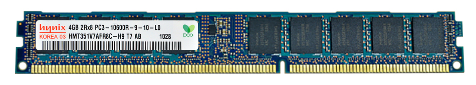 HMT351V7AFR8C-H9 Hynix 4GB PC3-10600 DDR3-1333MHz ECC Registered CL9 240-Pin DIMM Very Low Profile (VLP) Dual Rank Memory Module