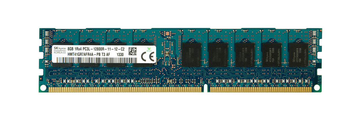 HMT41GR7AFR4A-PB Hynix 8GB PC3-12800 DDR3-1600MHz ECC Registered CL11 240-Pin DIMM 1.35V Low Voltage Single Rank Memory Module