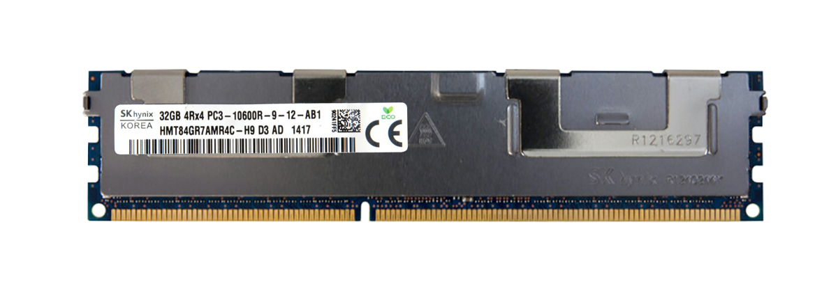 HMT84GR7AMR4C-H9 Hynix 32GB PC3-10600 DDR3-1333MHz ECC Registered CL9 240-Pin DIMM Quad Rank Memory Module