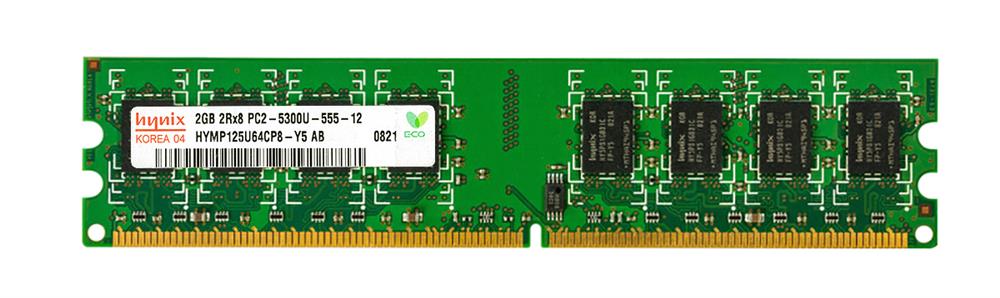 HYMP125U64CP8 Hynix 2GB PC2-5300 DDR2-667MHz non-ECC Unbuffered CL5 240-Pin DIMM Dual Rank Memory Module