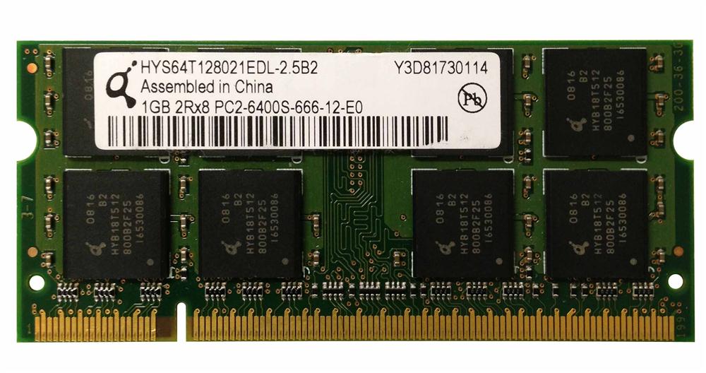 3D-14D223N649119-1G 1GB Module DDR2 SoDimm 200-Pin PC2-6400 CL=5 non-ECC Unbuffered DDR2-800 1.8V 128Meg x 64 for Gigabyte Technology GA-6QPCV-RH Motherboard n/a