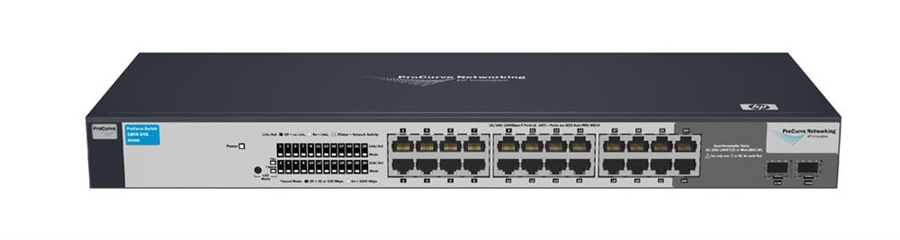 J9028B HP ProCurve 1800-24G Managed Ethernet Switch 24 x 10/100/1000Base-T LAN 2 x SFP (Mini-GBIC) (Refurbished)