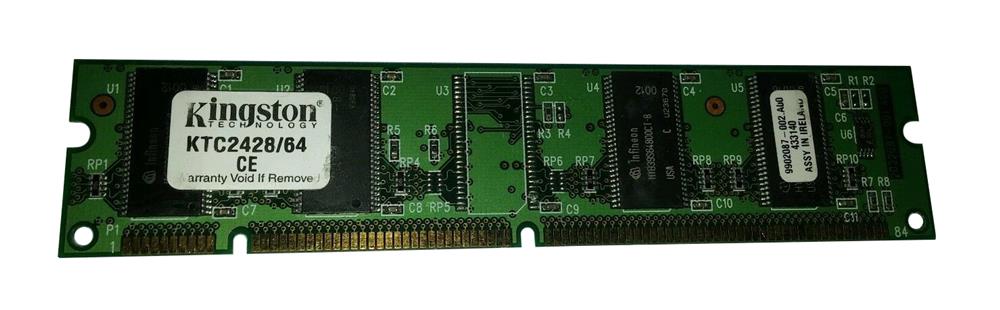 KTC2428/64 Kingston 64MB PC66 66MHz non-ECC Unbuffered CL2 168-Pin DIMM Memory Module